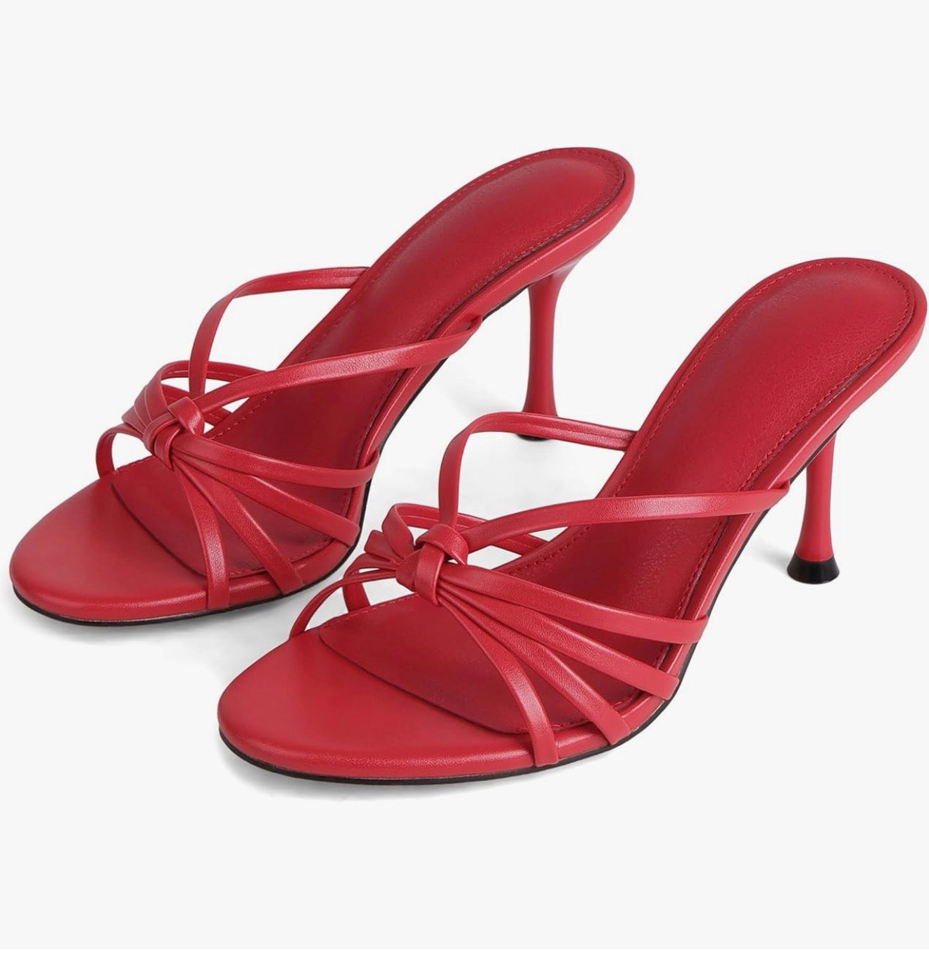 Elegant Red Strappy High-Heel Sandals